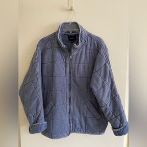 Blue Zenana washed Dolman Quilted Jacket with pockets .New without tags .